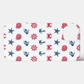 赤の白と青の海の記号パターン Case-Mate iPhoneケース (裏面 (横))