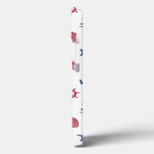 赤の白と青の海の記号パターン Case-Mate iPhoneケース (裏面 / 左)