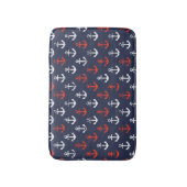 赤の白と青の海軍模様 バスマット (正面縦)