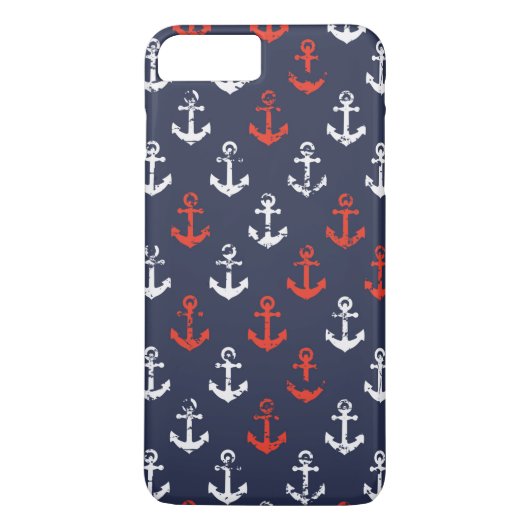 赤の白と青の海軍模様 Case-Mate iPhoneケース (裏面)