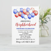 赤の白と青の風船の近くのパーティー 招待状 (スタンド正面)