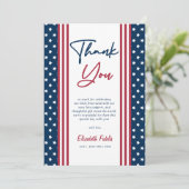 赤の白と7月の赤ちゃんシャワーの期限4日 サンキューカード (スタンド正面)