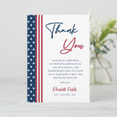 赤の白と7月の赤ちゃんシャワーの期限4日 サンキューカード (スタンド正面)