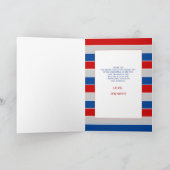 赤の白と7月の赤ちゃんシャワーの期限4日 サンキューカード (内部)