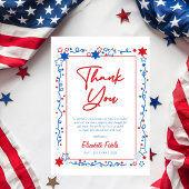 赤の白と7月の赤ちゃんシャワーの期限4日 サンキューカード