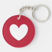 赤の白ハート キーホルダー (裏面)