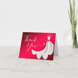 赤の白レースのウェディングドレス | オーダーメイド サンキューカード