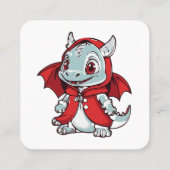 赤の白変種のドラゴン スクエア名刺 (裏面)