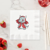 赤の白変種ドラゴン 縁ありランチョンナプキン (インサイチュ)