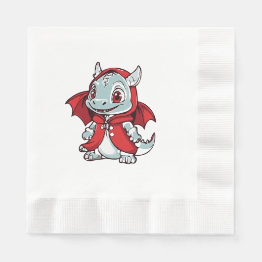 赤の白変種ドラゴン 縁ありランチョンナプキン (正面)