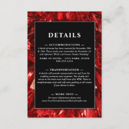 赤の白黒のモダンクリスマス結婚の エンクロージャーカード