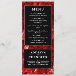 赤の白黒のモダンクリスマス結婚の プログラム