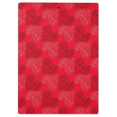 赤の白黒の交互ハート線 クリップボード (裏面)