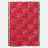 赤の白黒の交互ハート線 スローブランケット (正面縦)