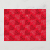 赤の白黒の交互ハート線 ポストカード (正面)