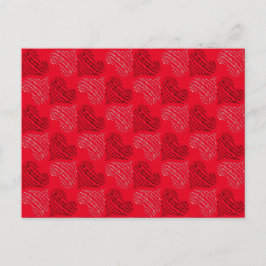 赤の白黒の交互ハート線 ポストカード
