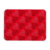 赤の白黒の交互ハート線 マグネット (横)