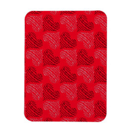 赤の白黒の交互ハート線 マグネット