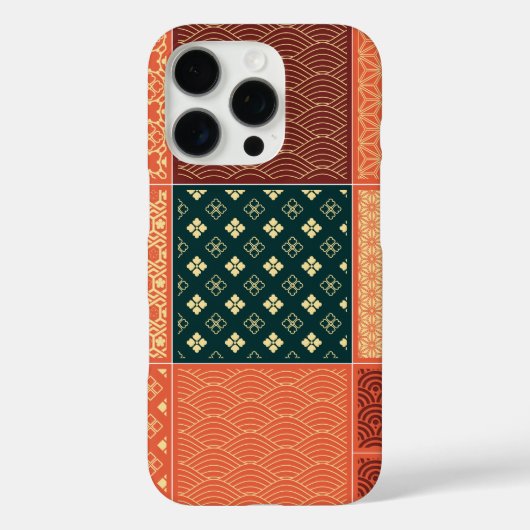 赤の着物ミックスパターン Case-Mate iPhoneケース (裏面)