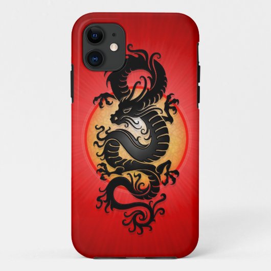 赤の破烈の中国人のドラゴン Case-Mate iPhoneケース (裏面)