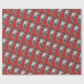 赤の紙のアルパカ ラッピングペーパー (フラット)