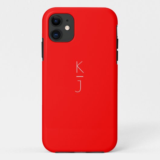 赤の編集可能モノグラムケース-マットiPhoneケース Case-Mate iPhoneケース (裏面)