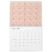 赤の繰り返し紙、または カレンダー (3月 2027)