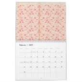 赤の繰り返し紙、または カレンダー (2月 2027)