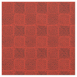 赤の罰金のケルト結び目模様 ファブリック