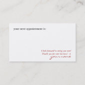 赤の署名 予約カード (裏面)