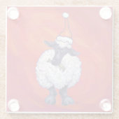 赤の羊のクリスマス ガラスコースター (裏面)