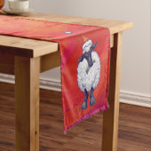 赤の羊のクリスマス ショートテーブルランナー (インサイチュ)