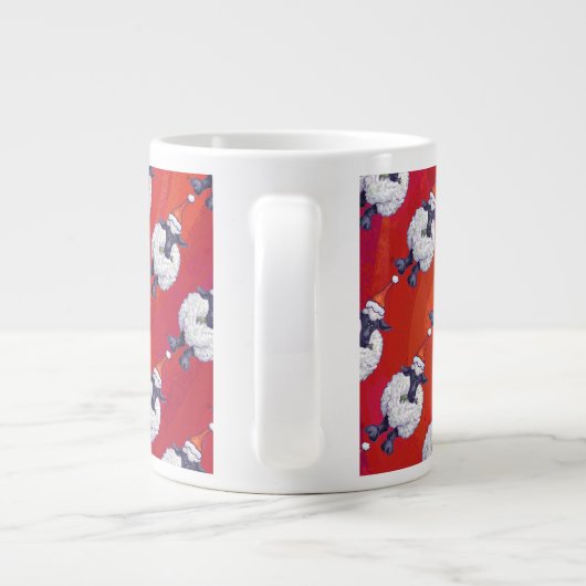 赤の羊のクリスマス ジャンボコーヒーマグカップ (裏面)