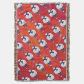 赤の羊のクリスマス スローブランケット (正面縦)