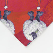 赤の羊のクリスマス フリースブランケット (角)