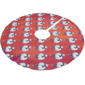 赤の羊のクリスマス ブラッシュドポリエステルツリースカート (アングル)