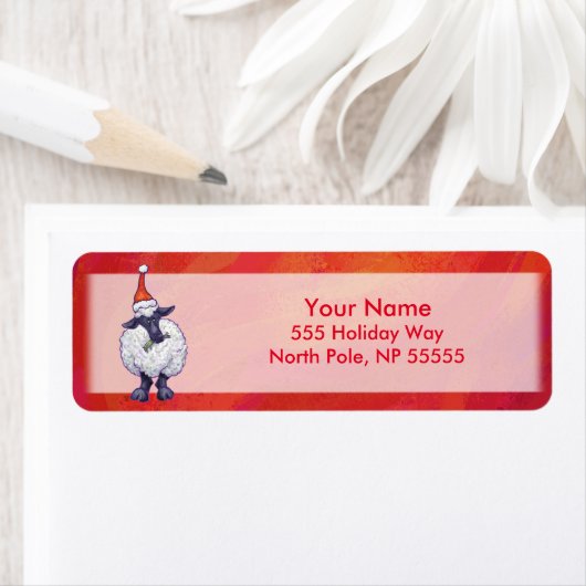 赤の羊のクリスマス ラベル (インサイチュ)