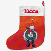 赤の羊のクリスマス ラージクリスマスストッキング (裏面)