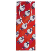 赤の羊のクリスマス ワインギフトバッグ (裏面)