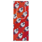 赤の羊のクリスマス ワインギフトバッグ (正面)