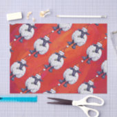 赤の羊のクリスマス 薄葉紙 (クラフト)