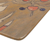 赤の美しい女の子のポートレート(アールヌーボー) カッティングボード (角)