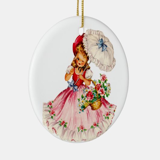 赤の美しい小さな女の子のオーナメント セラミックオーナメント (右)