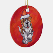 赤の聖バーナード聖降誕祭 セラミックオーナメント (右)