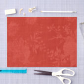 赤の花のパターンに明るい赤 薄葉紙 (クラフト)