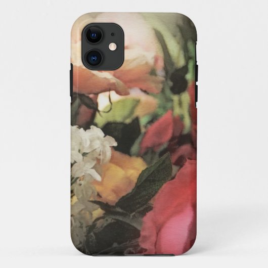 赤の芸術の花のヴィンテージの鮮やかな背景 Case-Mate iPhoneケース (裏面)