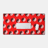 赤の英陽パターン デスクマット (キーボード&マウス)