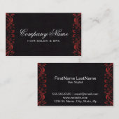 赤の贅沢なサロンの名刺 名刺 (正面/裏面)