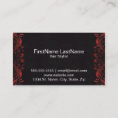 赤の贅沢なサロンの名刺 名刺 (裏面)