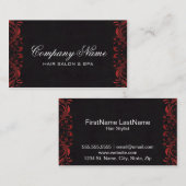 赤の贅沢なサロンの名刺 名刺 (正面/裏面)